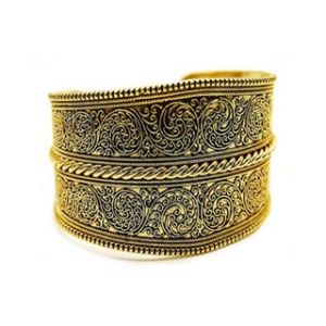 Karlas Gold Floral Design Cuff Bracelet - Final Sale.jpg